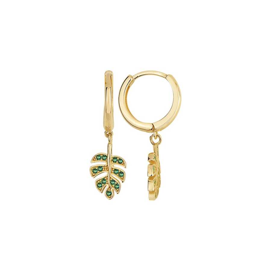 Yaprak Figürlü Altın Küpe KP1206 - Küpeler