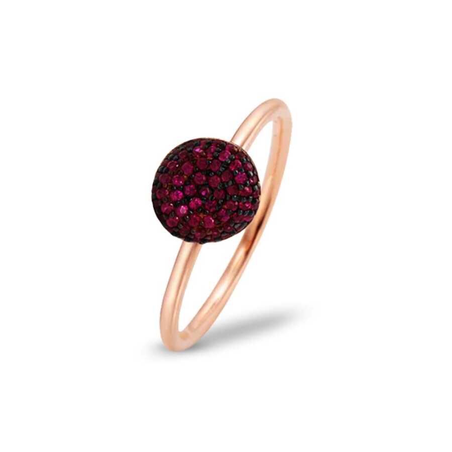 0.32 Karat Ruby Pırlanta Rose Yüzük - Tasarım Yüzükler