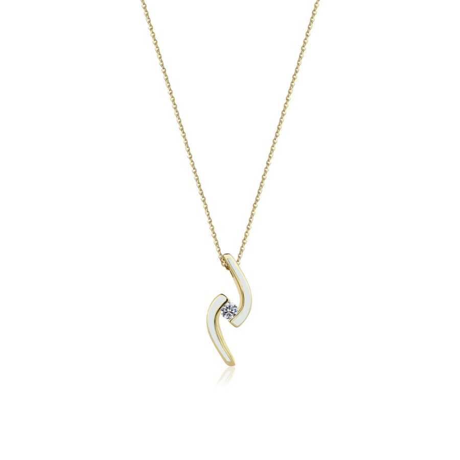 Eterna Yin-Yang Beyaz Fosfor Mineli Kolye X11946NAAY - Kolyeler