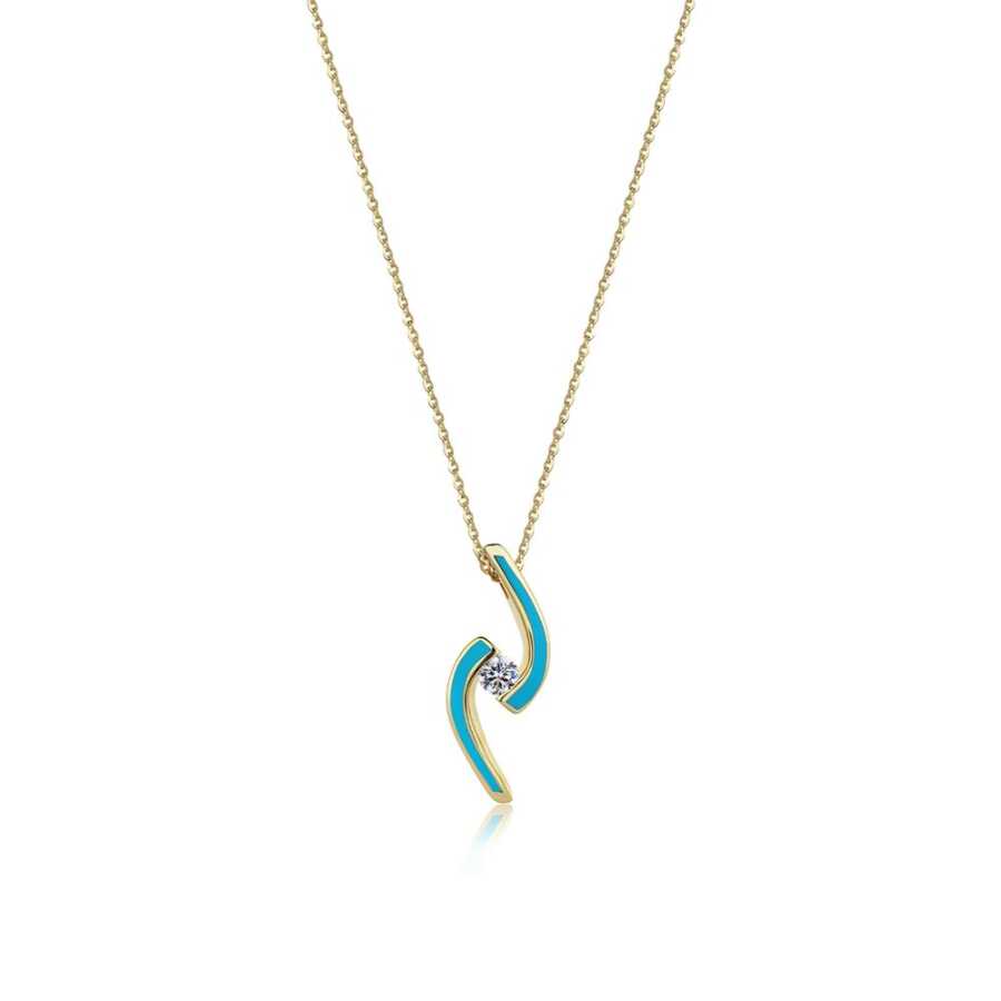 Eterna Yin-Yang Turkuaz Mineli Kolye X11946NAAY-1 - Kolyeler