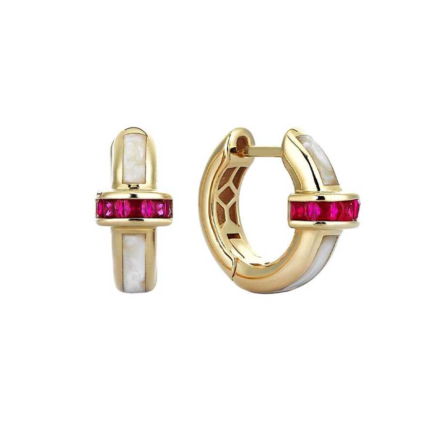 Sedef Mineli Minima Küpe X11837EAAY - Küpeler