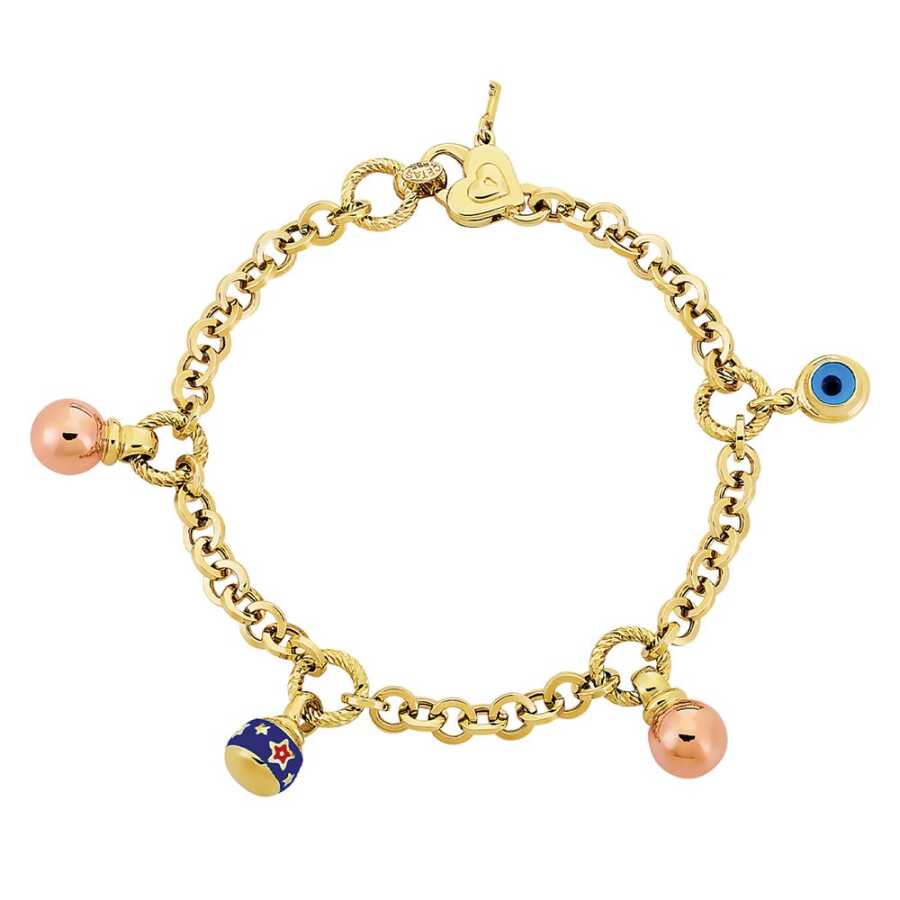 Eterna Sarı-Rose Lacivert Mineli Bileklik X10156BAV1-1 - Bileklikler