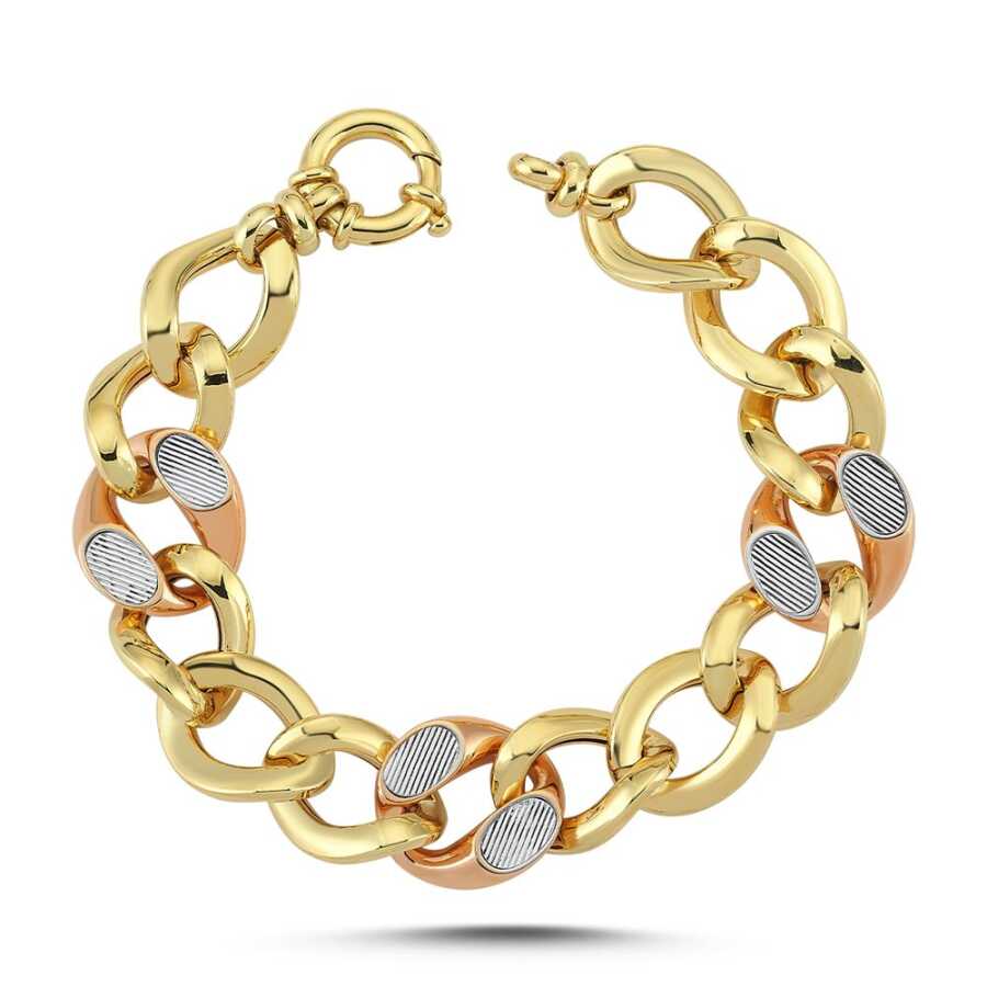 Eterna Sarı-Beyaz-Rose Altın Bileklik X8558BAV1 - Bileklikler