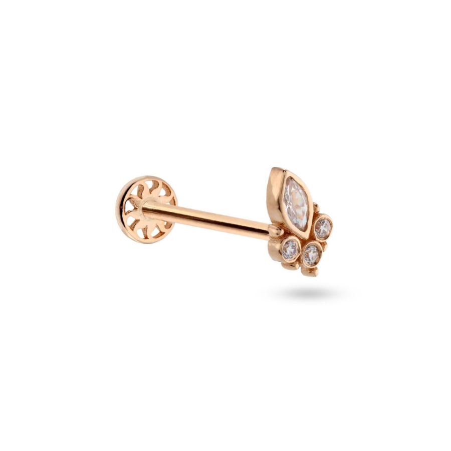 Taşlı Altın Piercing PRC0074 - Küpeler