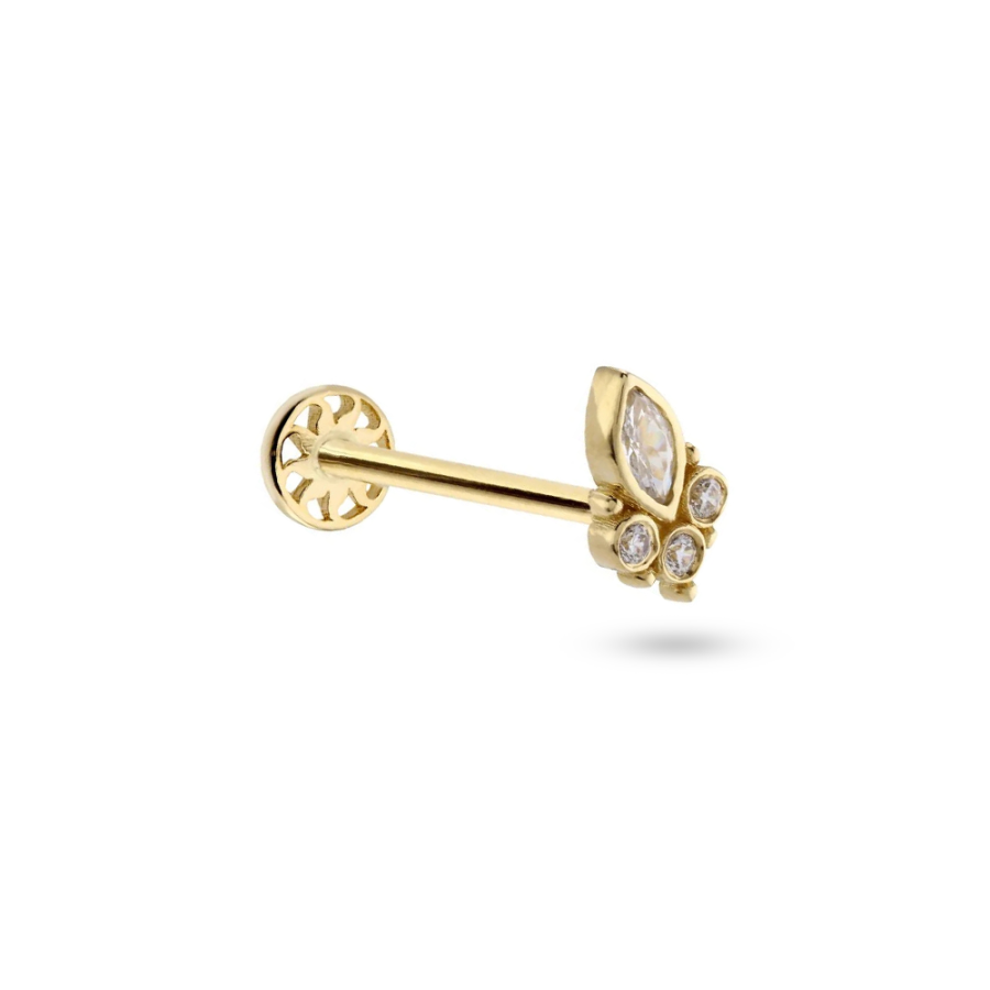 Taşlı Altın Piercing PRC0074 - Küpeler