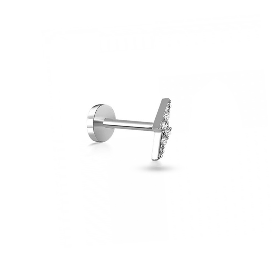 Taşlı Şimşek Altın Piercing PRC0059 - Piercing