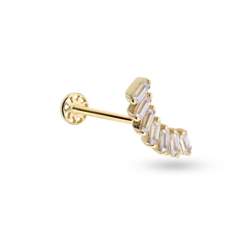 Yedi Taşlı Altın Piercing PRC0090 - Piercing