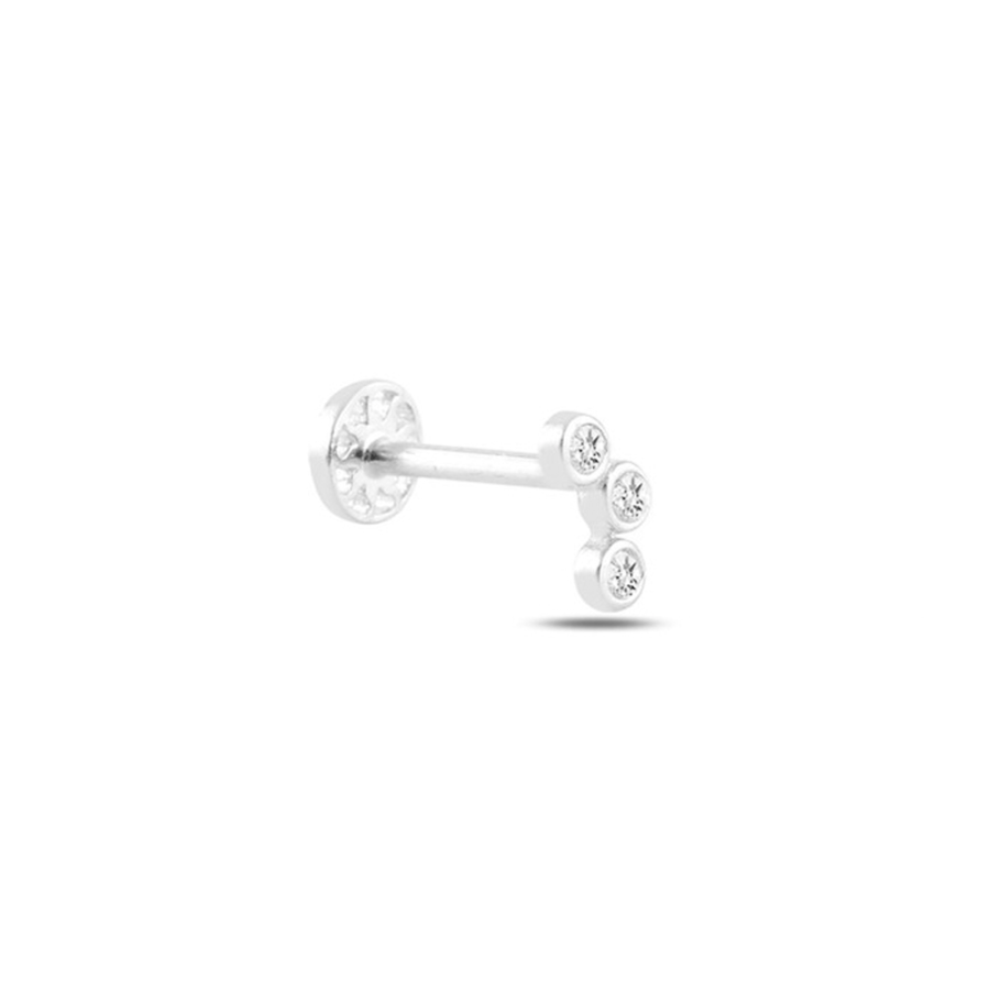 Üç Taşlı Altın Piercing PRC0052 - Küpeler