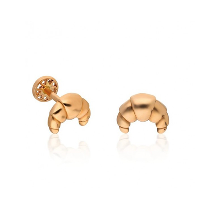Kruvasan Altın Piercing PRC0041 - Küpeler