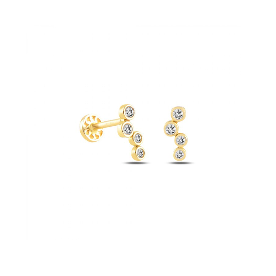 Taşlı Altın Piercing PRC0048 - Küpeler