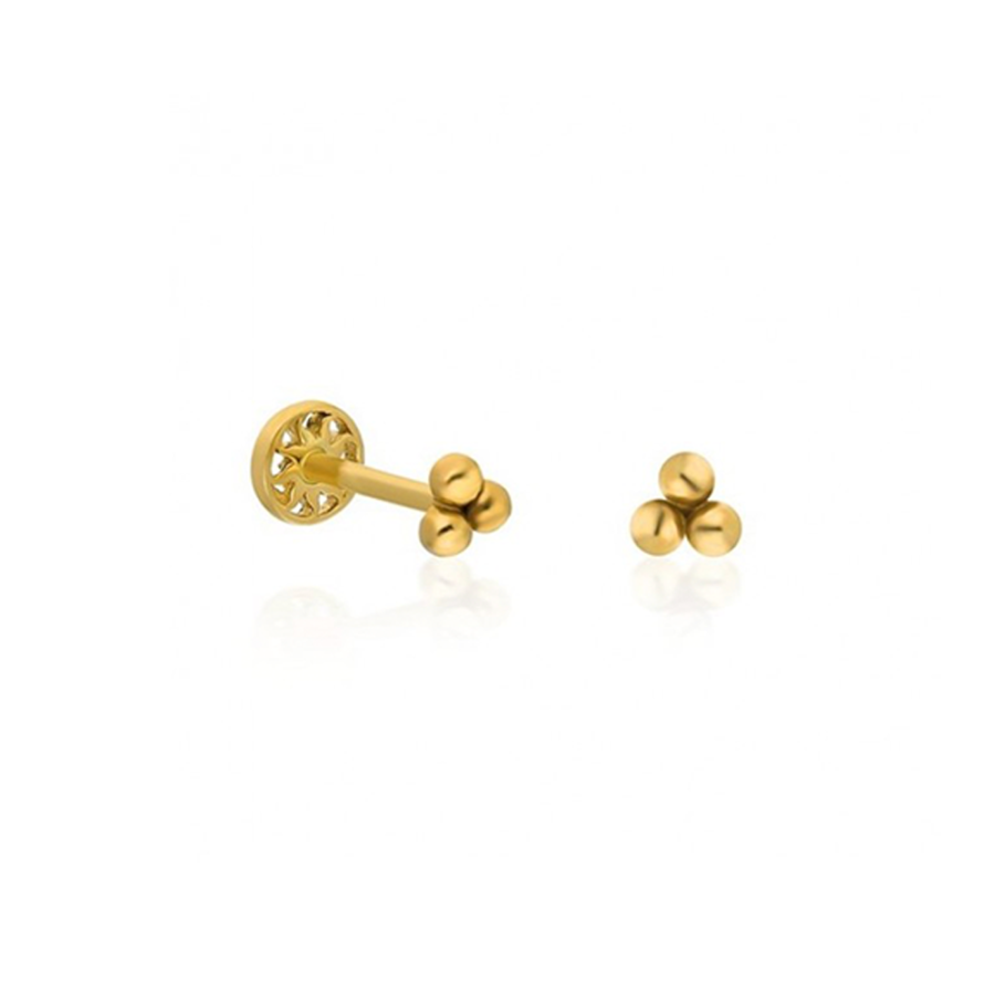 Üçlü Top Altın Piercing PRC0034 - Küpeler