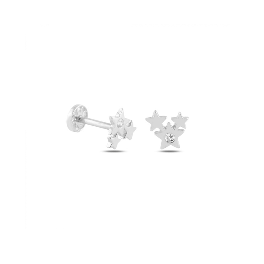 Üçlü Yıldız Altın Piercing PRC0035 - Küpeler
