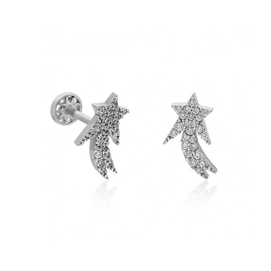 Kuyruklu Yıldız Altın Piercing PRC0018 - Küpeler