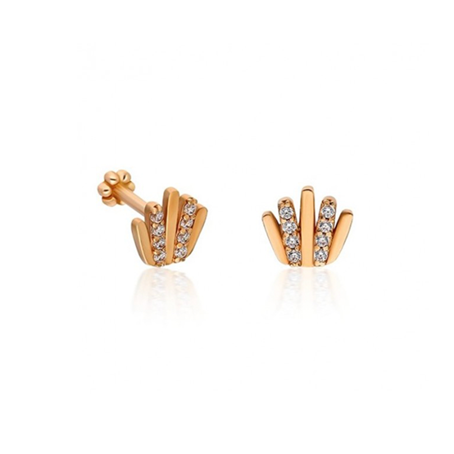 Taç Model Altın Piercing PRC0022 - Küpeler