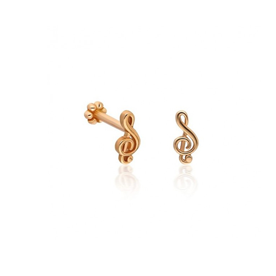 Sol Anahtarı Altın Piercing PRC0031 - Küpeler