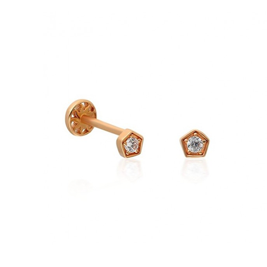 Beşgen Altın Piercing PRC0026 - Küpeler