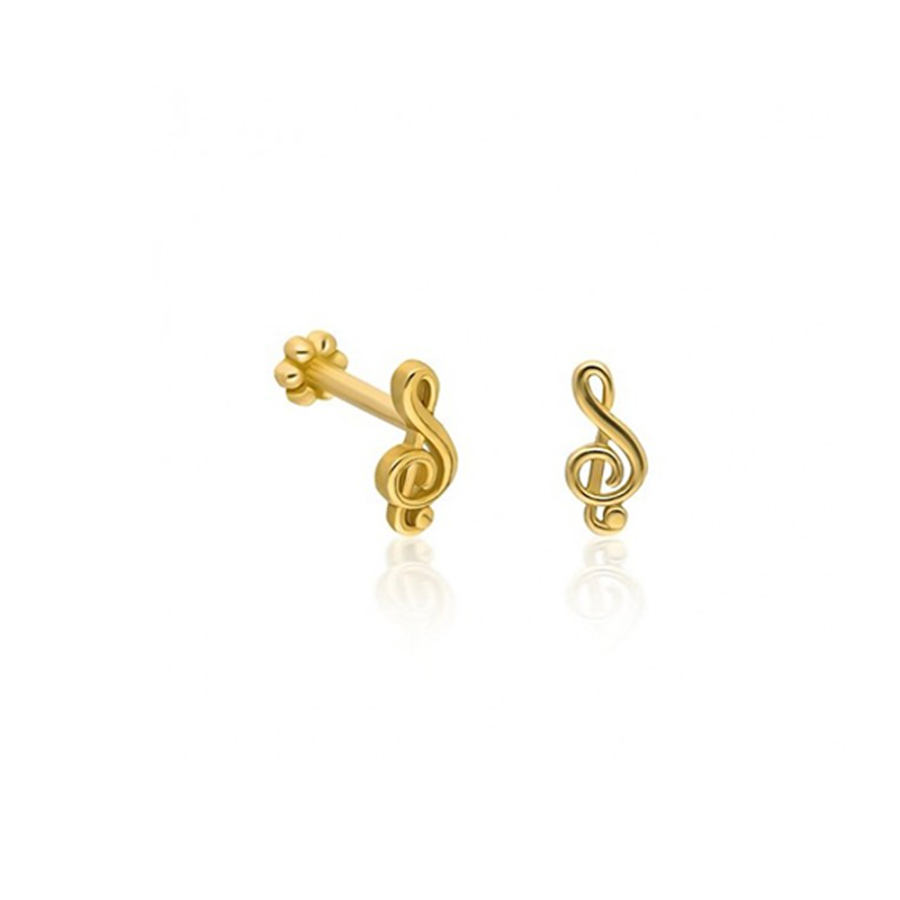 Sol Anahtarı Altın Piercing PRC0031 - Küpeler