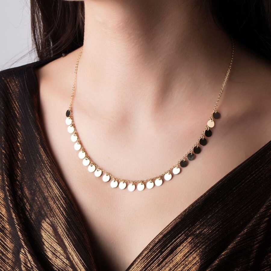 Pullu Kolye - 14 Ayar Altın KL46769 - Kolyeler