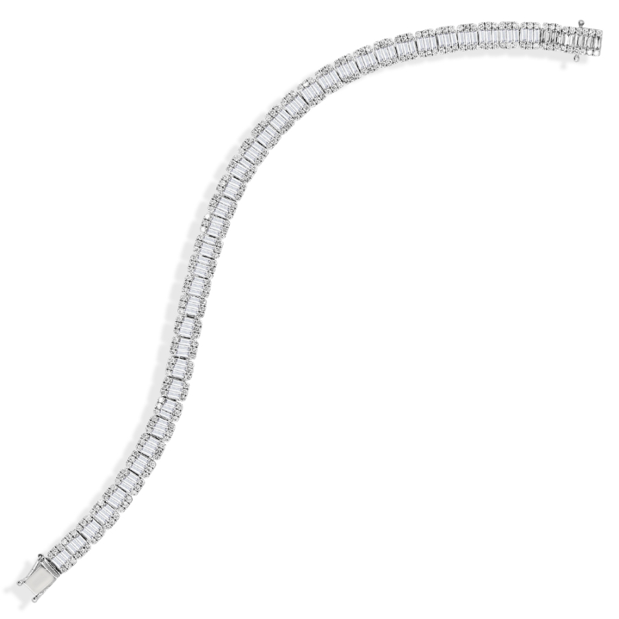 6.86 Karat Emerald Baget Pırlanta Bileklik - Baget Bileklikler