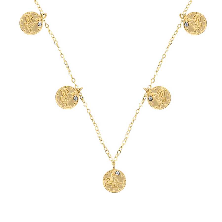 Altın Pullu Kolye KL3166 - Kolyeler