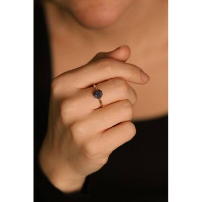 0.29 Karat Safir Pırlanta Rose Yüzük