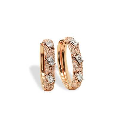 3.01 Karat Emerald Kesim Pırlanta Küpe