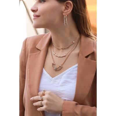 0,34 Karat Pırlanta Rose Kolye