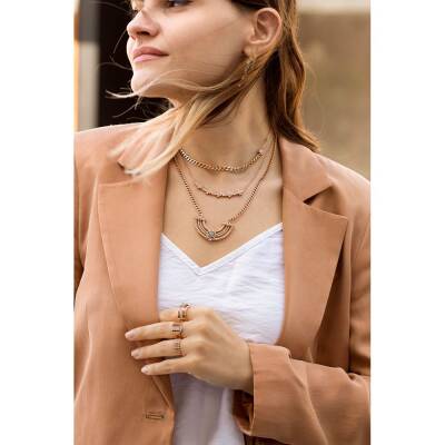 0,34 Karat Pırlanta Rose Kolye