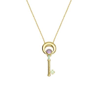 Eterna Sarı Altın Anahtar Kolye  -