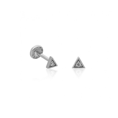 Üçgen Taşlı Altın Piercing PRC0047 -