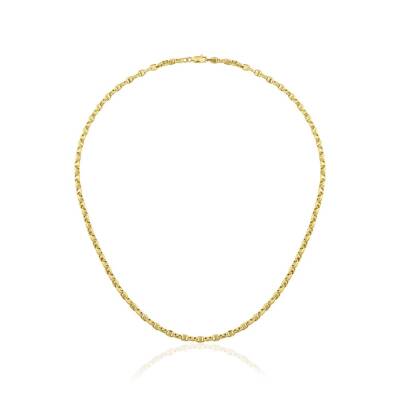 Oval Barlı Zincir Kolye -